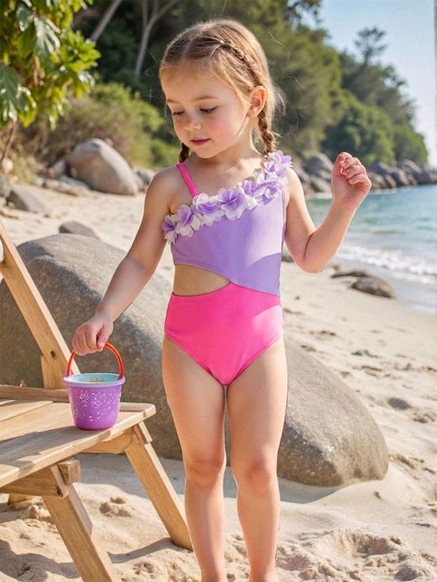 Toddler Girl Strawberry Ruffle One-Piece Swimsuit
